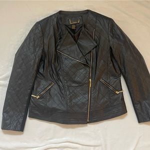 IMAN Black Leather Jacket Size Extra Large